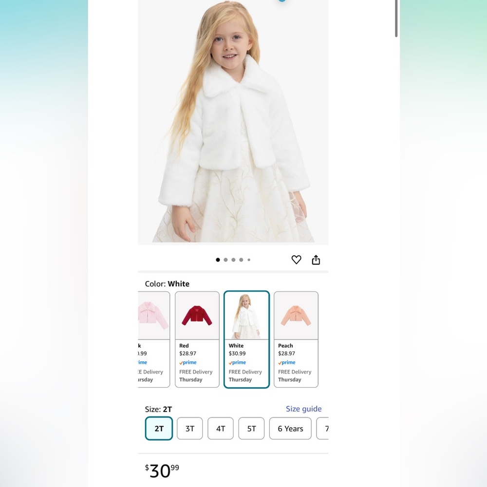 Lilax Girls Cozy Faux Fur Bolero Jacket Shrug